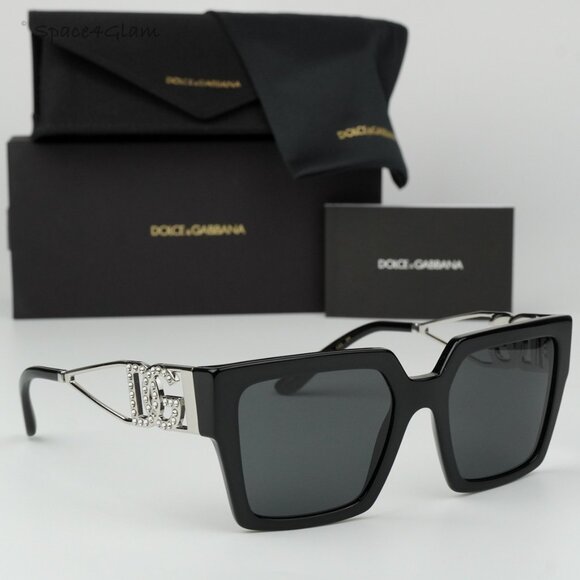 BRAND NEW D&G DG4446B 501/87  Black Silver Dark Gray Square Women Sunglasses main image 9